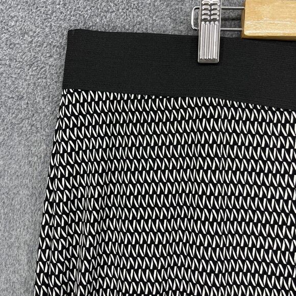 Alfani Pants Womens 2X Plus Black White Chain Print Wide Leg Pull On Made in USA - Picture 3 of 16